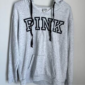 PINK Light Grey Hoodie.